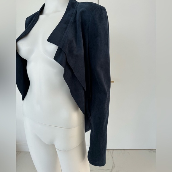 BCBG MaxAzria NORTON high low Drafted Blazer Size  S Carbon Blue long sleeve - Picture 3 of 6